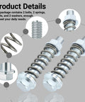 2 Piece M10x1.25 Exhaust Manifold Bolts And Nuts Kit With Built In Springs For Muffler Repair shown with detailed parts