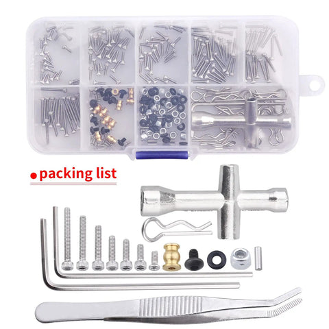 All In One RC Screw Kit 273 Piece Repair Tool Set For Axial SCX24 1 24 Crawler With Hex Screws Pivot Balls Wheel Locknuts