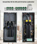 Heavy Duty Ten Terminal Grounding Bar Kit For Eaton Br Ch Load Centers Breaker Box Electrical Panel Upgrades shown installed in loadcenters.