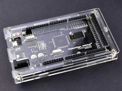 Crystal Clear Acrylic Enclosure Kit For Arduino Mega 2560 R3 Modules, Laser Cut 2.5mm Thick Case With Reset Button In Middle, DIY Project Box