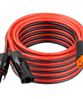Coiled 10 AWG Solar To XT60i Extension Cable 25ft with black connectors, copper core for renewable energy applications.