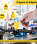 Hydraulic Disc Brake Bleed Kit With 120ml Mineral Brake Fluid Included For Shimano And Tektro No Fuss Setup showing adapters