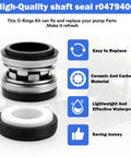 R0479400 pump shaft seal replacement for Jandy pool pumps; ceramic and carbon seal assembly, front view.