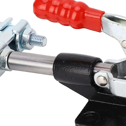Close-up of Arrow Storage Case Toggle Clamp Durable Lightweight Self Locking For Welding Equipment Assembly 500lbs High Carbon Steel
