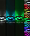 Solar Post Cap Lights For Outdoor Deck And Fence LED Post Caps With 9 Lighting Modes Including Bright White And RGB Color Options