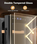 Electric Cigar Humidor Cabinet With 35L Capacity Precise Temperature And Humidity Control featuring double tempered glass door