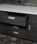 Self-Adhesive Edge Fingerpull Door Handle Screwless Peel And Stick Installation on wood drawer in modern kitchen
