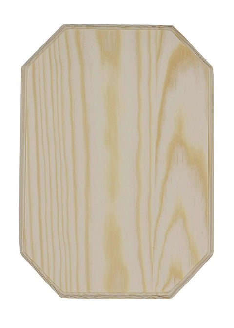 High Grade Unfinished Wood Plaques 6.5 X 4.5 Inch with smooth beveled edges in octagon shape, ideal for DIY projects.