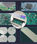Pro Grade Reflow Oven For SMD SMT PCB Soldering, 800W Infrared Heater With Auto Soldering shown with circuit board examples