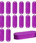 24 Pack Aluminum Engraving Blanks Tags Oval Dog Tag Blanks With Two Holes For DIY Personalized Pet ID Tags Purple Craft Supplies For Stamping And Customization For Bulk Crafts And Projects, shown stacked and displayed in rows.