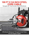 Heavy Duty Electric Sewer Auger Tough As Nails Walk Along Drain Cleaner With Auto Feed Cable for navigating pipes.
