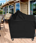 48 Inch Outdoor Sink Cover For Feasto And Cuisinart CGWM-090 CGWM-094 on patio, black 600D Oxford fabric with UV protection