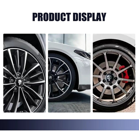 Badass American Flag Wheel Hub Cap Kit 4 Pack Slick Metal Center Hub Covers on stylish vehicle wheels.