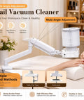 Top Tier Heavy Duty Nail Dust Collector With Crisp Led Lamp And Flexible Rotating Arm For Rapid Acrylic Sweep Ups and Clutter Free Salon Desk Setups Everyday on a salon table.