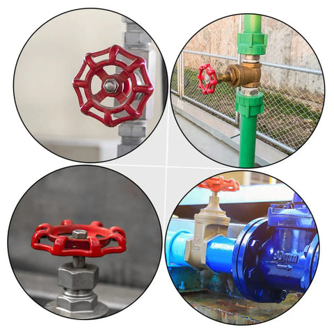 Close-up of Ten Pack Cast Gate Hand Wheel Handles for Valve and Plumbing Use with Precise Design for Easy Open Close
