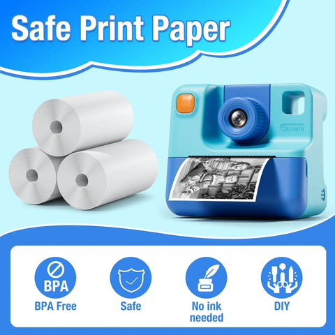 5 Rolls Refill Pack For Kids Instant Cameras HD Thermal Print Paper Set For Portable Photo Cameras No Ink BPA Free Easy Refill Sheets For Fun Snapshots And Creative Moments, BPA-free rolls with kid camera
