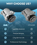 Comparison of Heavy Duty Ac Air Compressor With Clutch For Chevy Camaro 3.6L V6 2010 To 2015 showing upgraded and regular models.