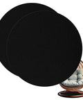 Two Piece Non Slip Diatomite Recliner Floor Protectors for Hardwood Floors shown with swivel chair