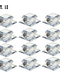 Clear Acrylic Beveled Square Mirrored Knobs With Self Stick Back Plate 2 Inch Dope Finish, Double Sided Tape Mounted, Pack Of 12