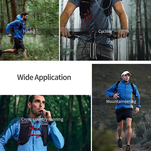 Hydration Bladder With Large Opening For Easy Fill, Leakproof Water Reservoir Bag in use for hiking, cycling, cross-country running, mountaineering