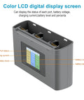 Two Way Battery Charger Hub For Mini 4K Mini 2 Mini 2 SE Mini SE with three slots and digital display screen showing charge status