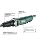 Pro Grade High Speed Die Grinder With Paddle Dead Man Switch showing ergonomic housing and removable rubber cap.