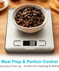 Pro Grade Kitchen Scale For Precision Cooking And Meal Prep With Stainless Steel Body And Clear LCD Display Tare Function Works In Grams
