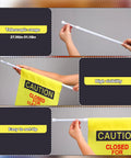 Double Sided Restroom Closed For Cleaning Sign With Telescopic Stand And High Viz Yellow Panel Bilingual English Spanish Floor Board For Quick No Sweat Setup And Everyday Janitorial Jobs with adjustable telescopic range.