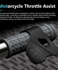 Upgrade Your Ride With This Universal Motorcycle Cruise Control Throttle Assist Rest Handlebar Mount Crafted From Heavy Duty Nylon For Stress Free Cruising On Street Off Road Ebikes Today on a sleek bicycle handlebar.
