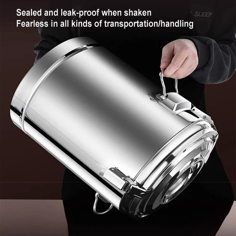 Heavy Duty 100 Liter Insulated Beverage Dispenser Barrel Built Like A Tank With 304 Stainless Steel Body, easy to carry with handle.