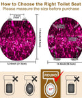 Toilet Seat Round Resin for Bathroom Use dimensions and fitting guide, showcasing measurements for perfect sizing.