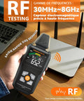5-In-1 EMF Meter Radiation Detector With Temperature And Humidity, Detects RF EF MF Across 30MHz-8GHz And 40Hz-100kHz, Great For Home Office, DIY And Wireless Signal Tracking, handheld