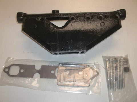 Exhaust Manifold Riser Elbow Kit For GM 4.3L Volvo Penta Marine Engines, heavy duty cast iron, includes gaskets and bolts.