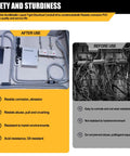 Compare before and after use of Liquid Tight PVC Conduit Kit, 1-1/4 Inch, 25 Foot Flexible Non Metallic Conduit with fittings installed.
