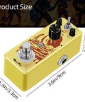 Dope Optical Compressor Pedal For Electric Guitar And Bass With Smooth Attack And Decay, True Bypass, Mini Size Metal Housing In Yellow