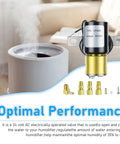 Universal 24V Humidifier Solenoid Valve UHS24 Replacement For Aprilaire 4040 99053 with brass fittings near humidifier setup