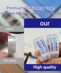 Comparison of two tape rolls showing Crystal Clear Tape Refills Bulk Pack For Dispenser, 24 Rolls Of 0.75 Inch Wide By 1000 Inch Long