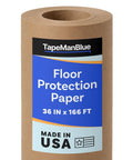 Roll of Brown Rosin Masking Paper Roll 36 Inch By 166 Feet 69 Pound Heavy Duty Floor Protection For Painting Moving Renovation And Construction 100 Percent Recycled Thick Floor Covering Made In USA Great Drop Cloth Alternative with label "Floor Protection Paper"