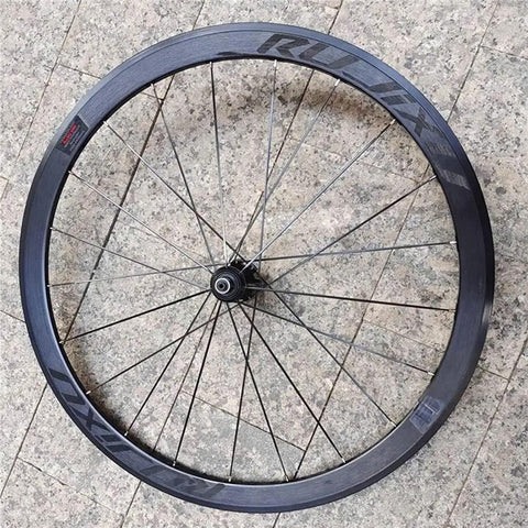 Road Bike Wheel Set 700C 40mm Double Wall Rims With Carbon Cassette Hub And V Brake 8 To 11 Speed, single wheel view