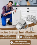 Man installing Heavy Duty Mailbox Replacement Roller Catch Kit With Screws, 8 Pack, showing roller latch and instructions