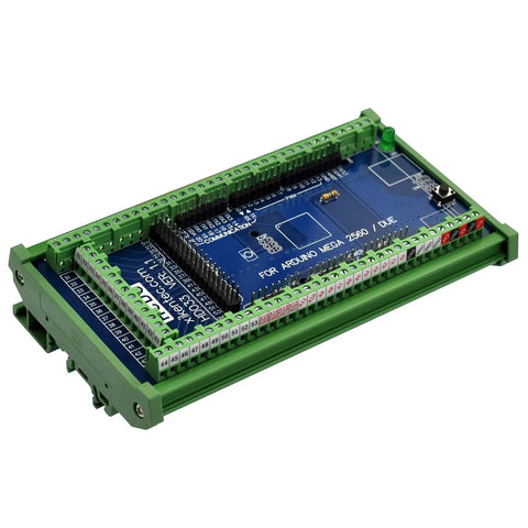 DIN Rail Mount Pinout Breakout Terminal Block Module For Arduino Mega 2560 R3 And Due, green terminal hub, 3.81mm pitch