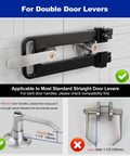 French Door Security Barricade Lock For Double Doors With Keyed Lock, All Metal U Shaped Bar shown on standard door levers