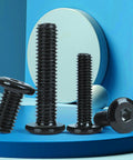25 Pack M8 1.25 X 30mm Flat Head Hex Socket Cap Screws Metric Stainless Steel Bolts Black Zinc Plated on display.