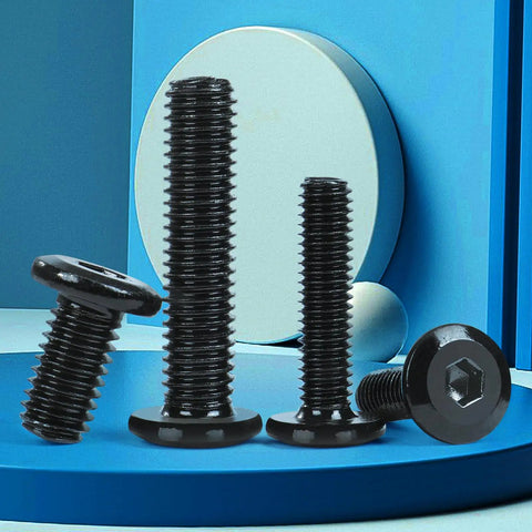 25 Pack M8 1.25 X 30mm Flat Head Hex Socket Cap Screws Metric Stainless Steel Bolts Black Zinc Plated on display.
