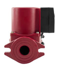 Front view of Top Notch Stainless Steel Circulator Pump For Water Heaters And Boiler Hydronic Heat Systems 3 Speed Settings 115 Volt 60 Hz.