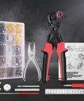 Leather Hole Punch Kit With 6 Size Revolving Punch Plier All In One Pro Grade Quality Includes 240 Rivets And Double Cap Rivet Tool