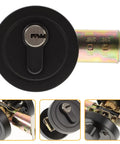 Black Zinc Alloy Deadbolt Lock Single Cylinder For Bedroom Doors With Keys Heavy Duty Entry Hardware, viewed from the front.