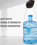 Hand holding large water jug with White Duct Tape Heavy Duty Waterproof 40 Yards By 2 Inches 9 Mils Thick With Strong Adhesive