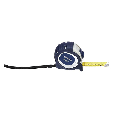 Heavy Duty Tape Measure Two Pack With Inch And Metric Scale Three Lock Design displayed with tape extended showing measurements