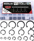 Pro Grade Internal Snap Ring Kit Set 150 Piece Alloy Steel Retaining Clip Ring Assortment In Clear Case with 15 Sizes